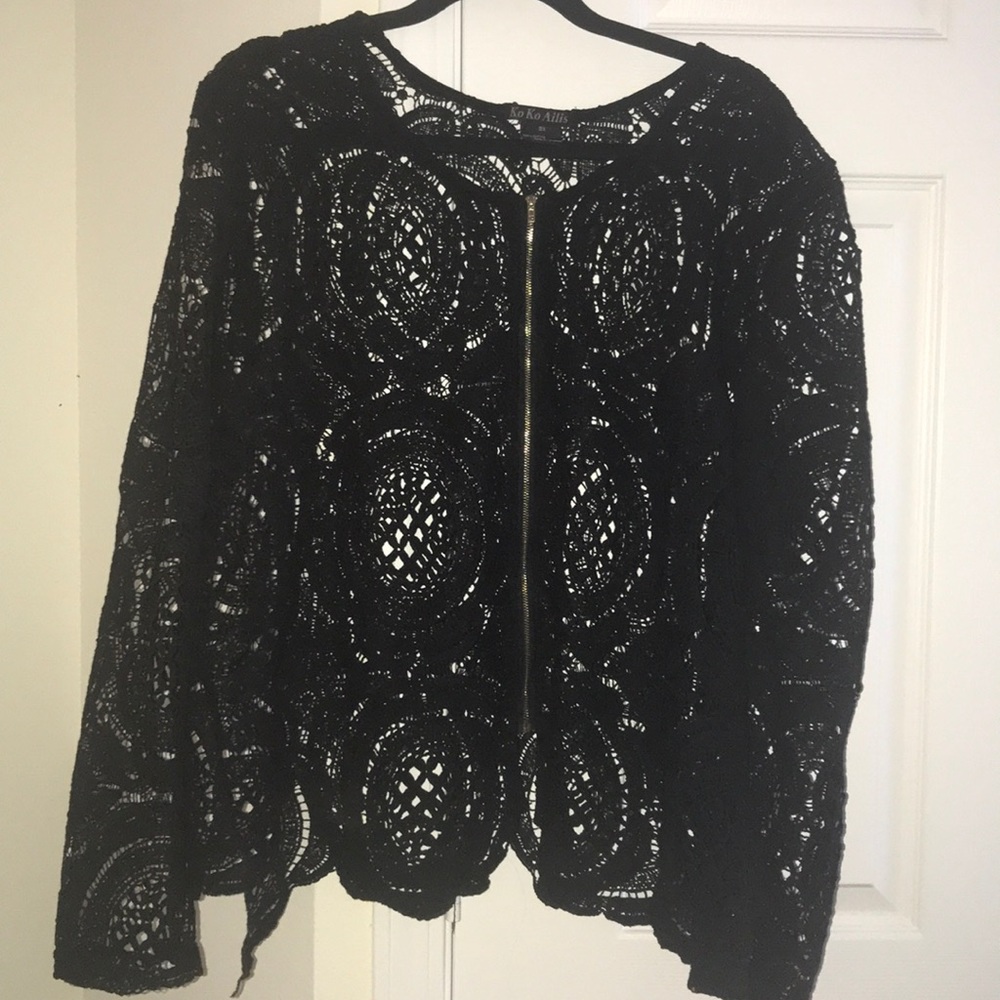 Lace design / cotton over throw jacket /